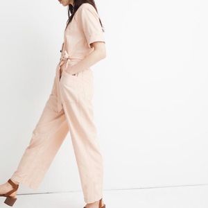 Madewell Topstiched Coverall Jumpsuit Blush